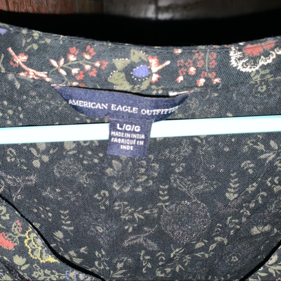 American Eagle floral boho long sleeve shirt - Picture 6 of 7